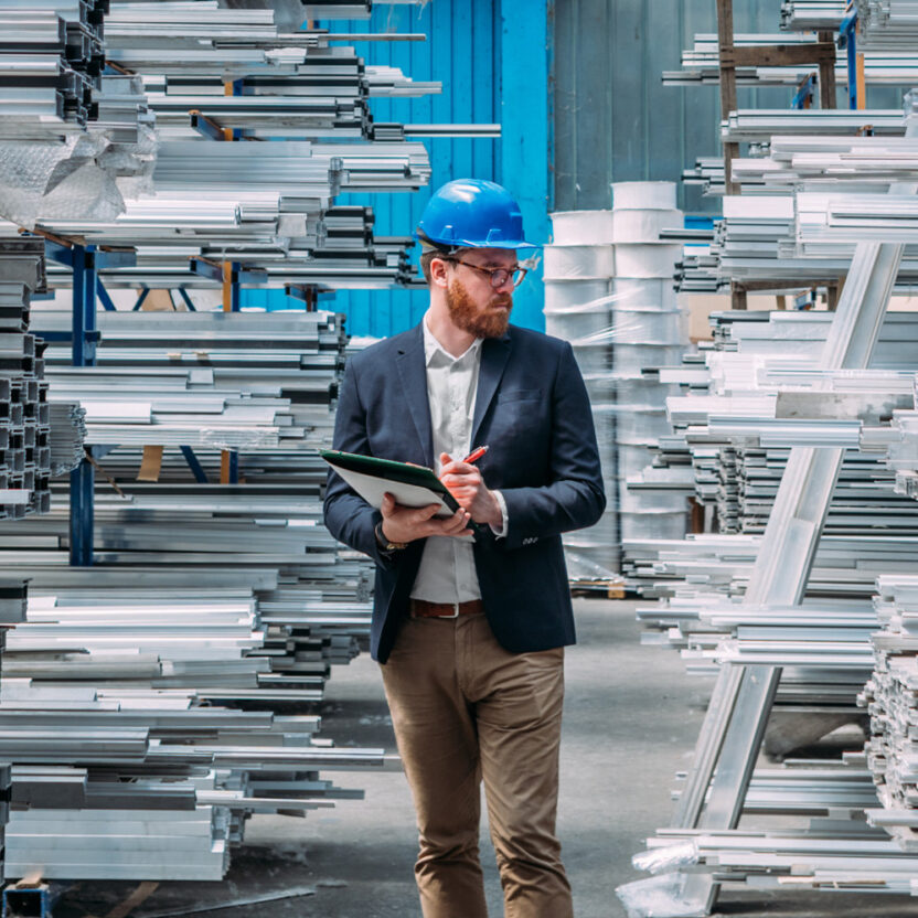 Man in factory hall