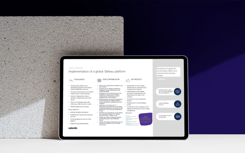 Mockup: Implementation of a global tableau platform at an international pharmaceutical company