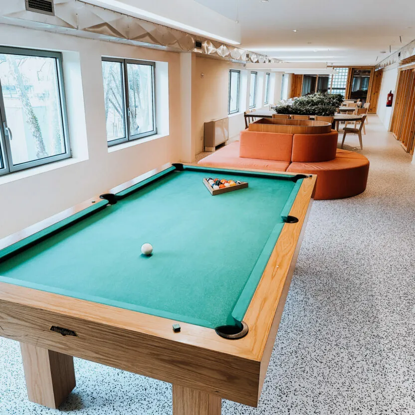 Image of the snooker table in Porto Office