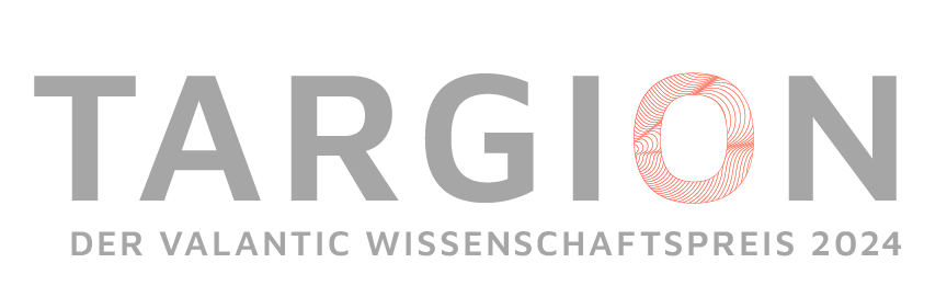 Logo des TARGION Wissenschaftspreises 2024 in grau mit orangenen Akzenten