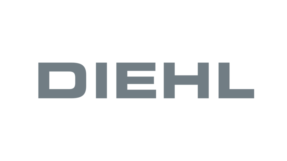 Das Bild zeigt das Wort „DIEHL“ in Großbuchstaben in einer serifenlosen Schriftart, grau gefärbt und zentriert auf einem weißen Hintergrund.