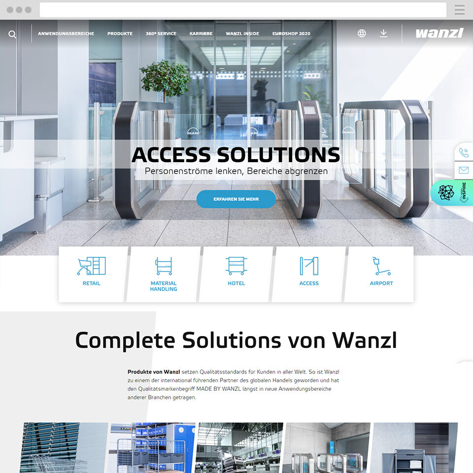 Screenshot der Wanzl-Website