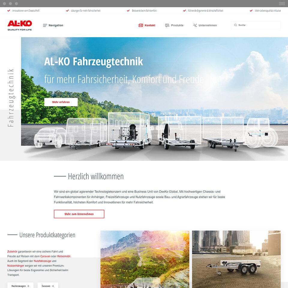 Screenshot AL-KO Website