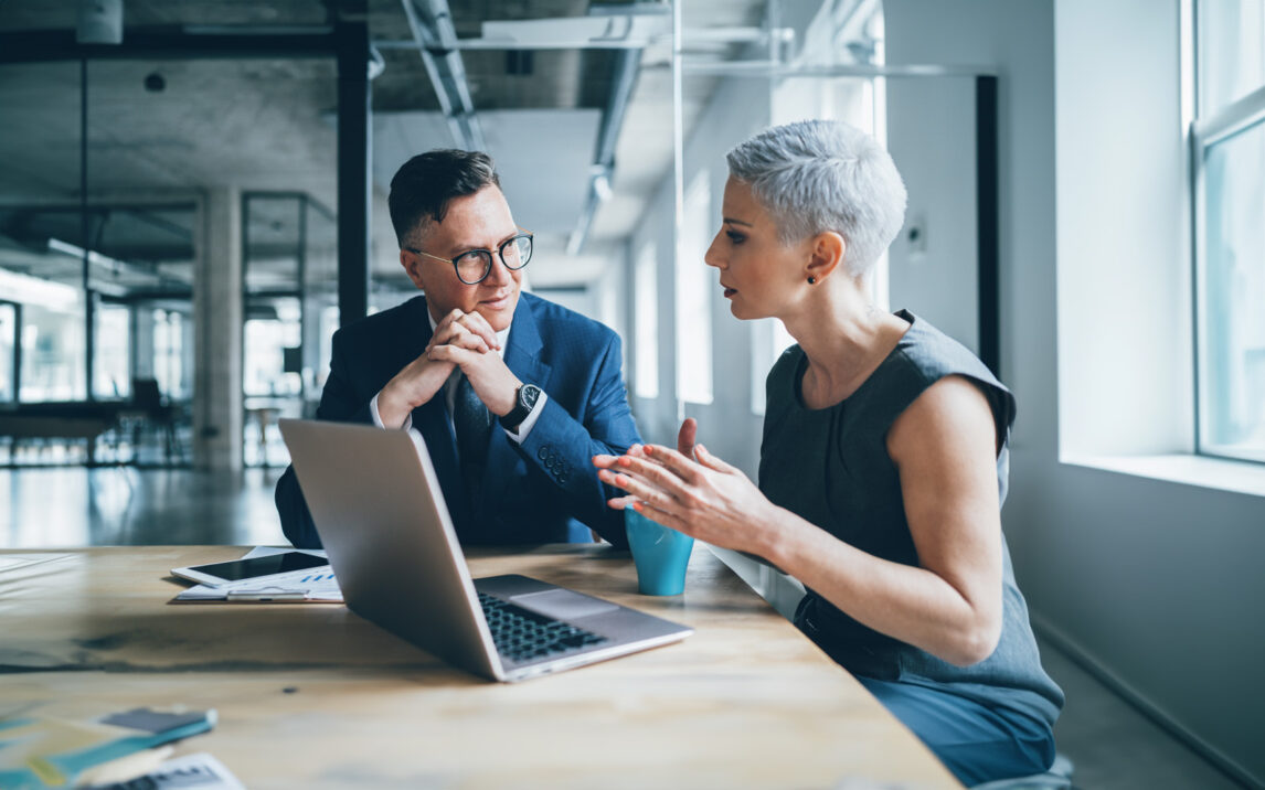 Business coworkers working together at office