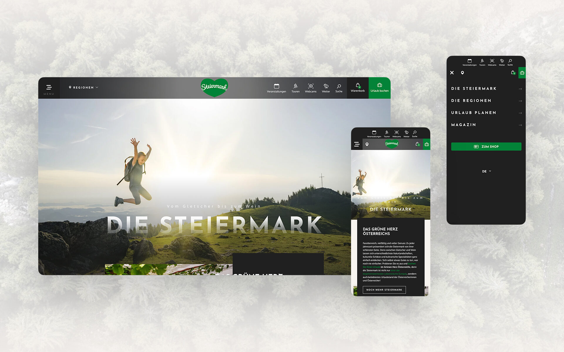 Screenshot der neuen Steiermark-Website