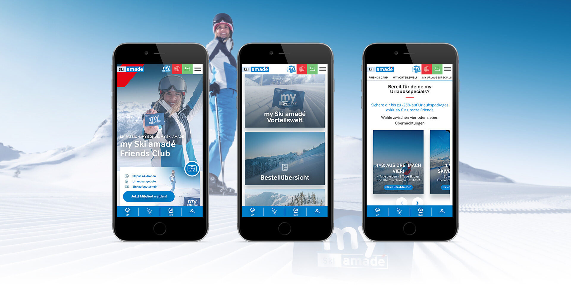 Screenshot der neuen Ski Amadé Website
