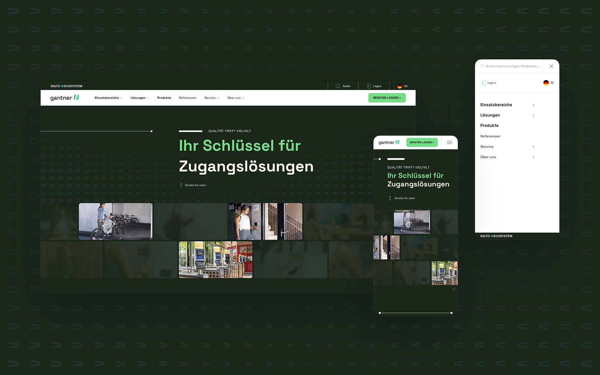 Screenshot der neuen Gantner-Website