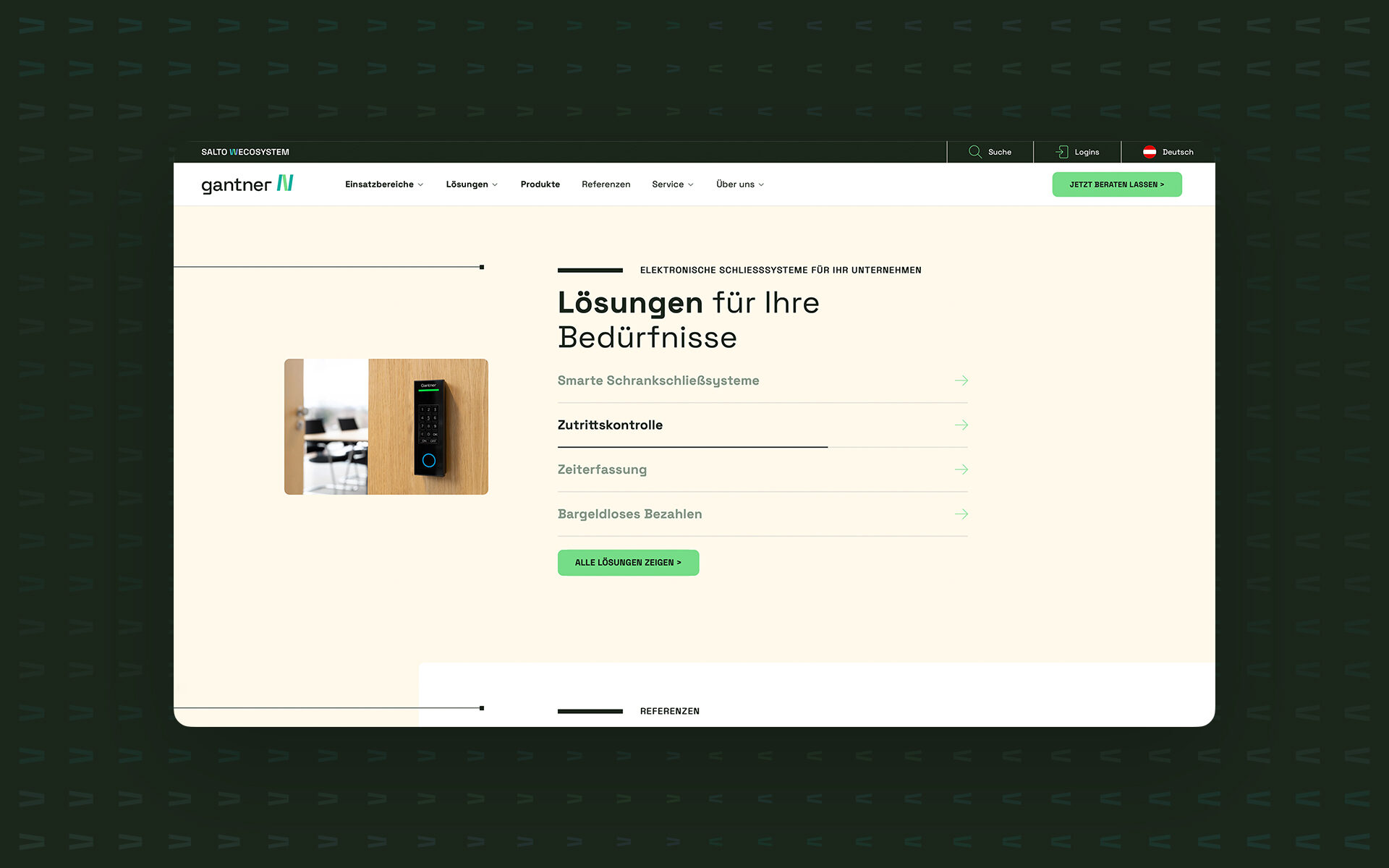 Screenshot von der neuen Gantner-Website