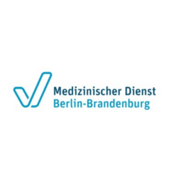 Logo of Medizinischer Dienst Berlin-Brandenburg featuring a blue checkmark and the organization's name in German, symbolizing their commitment to precision—a trait shared by SAC cloud-based planning tools.