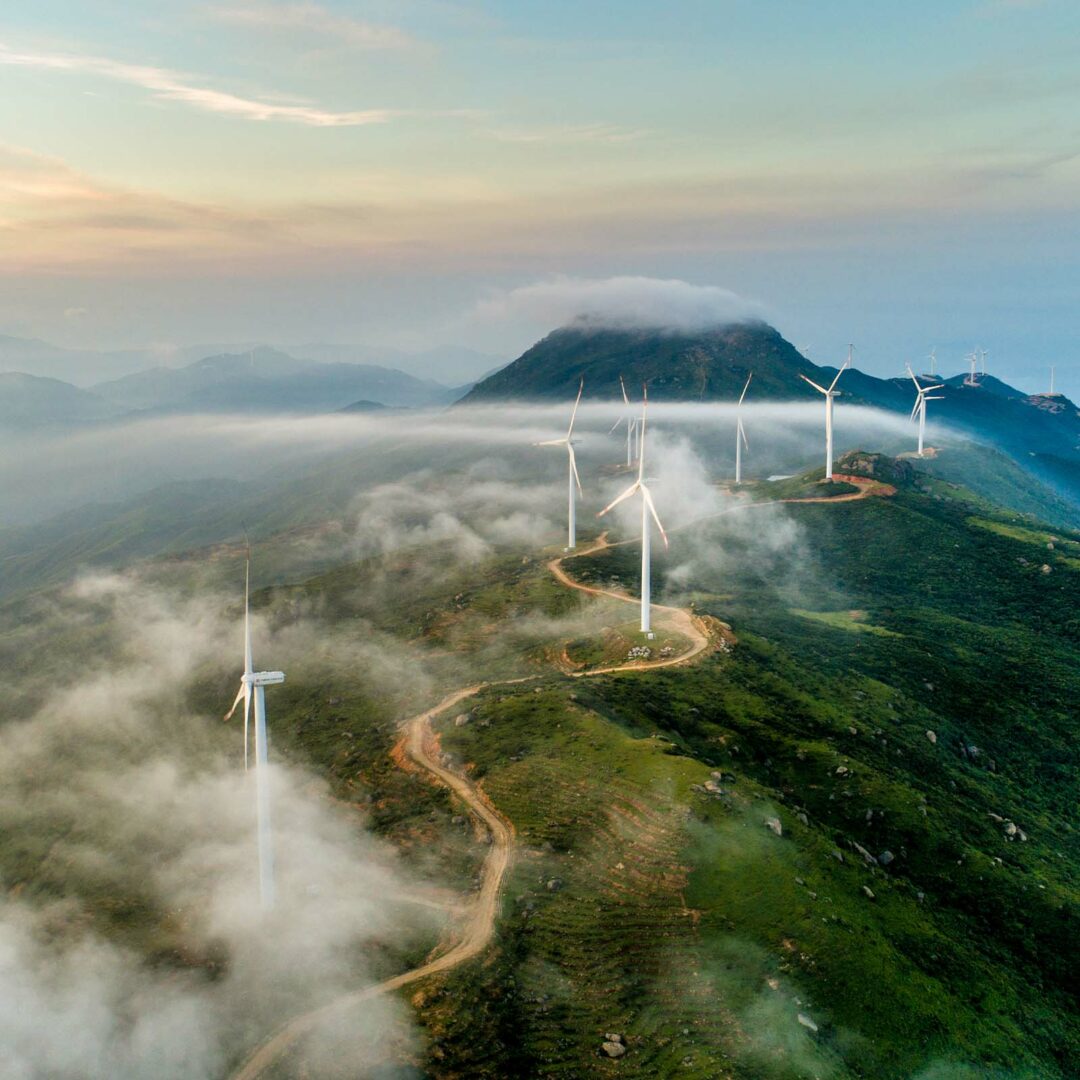 High-angle aerial photos of wind power