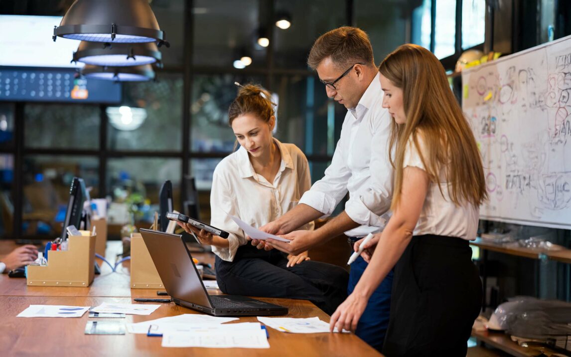 Product development team in office