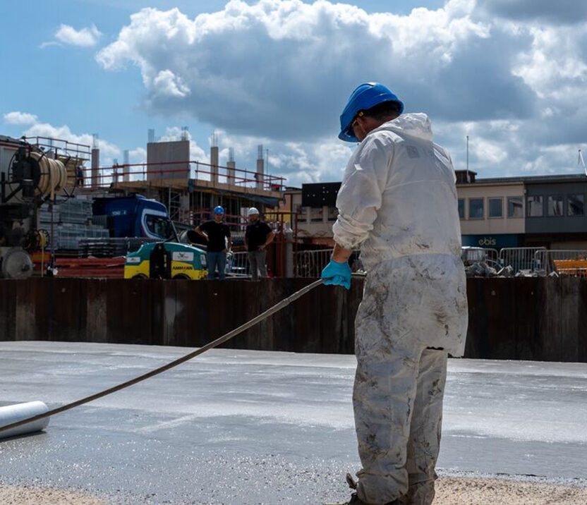 A Triflex specialist for floor coating on an industrial site