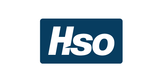 Logo with the text "HSO" in bold black letters on a blue rectangular background, perfectly capturing the OutSystems NextStep Experience vibe.