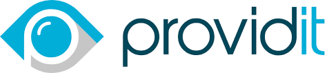 Logo of Providit featuring a blue and turquoise geometric design with the company name in lowercase letters next to it, reminiscent of the OutSystems NextStep Experience style.