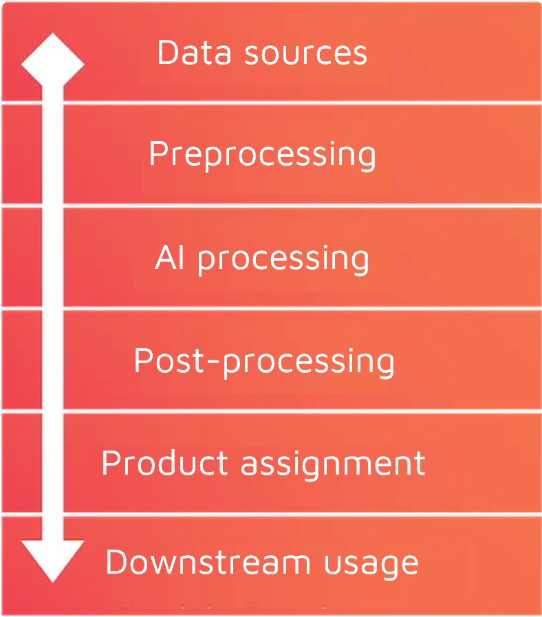 Overview of the data-processing steps in our AI pipeline