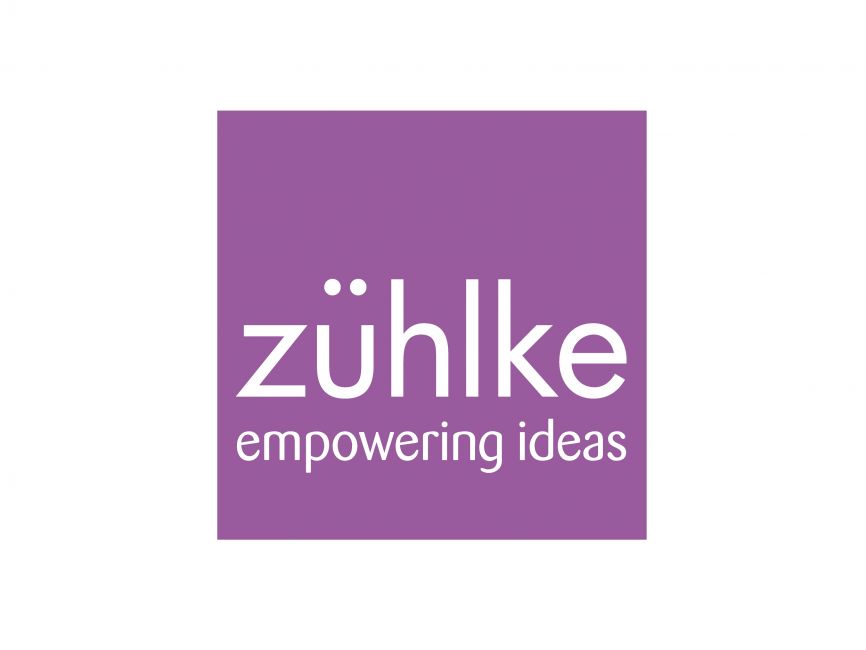 Das Zühlke-Logo zeigt ein violettes Quadrat mit den weißen Buchstaben „zühlke“ und „empowering ideas“ zur Feier des Swiss Low-Code Day 2024.